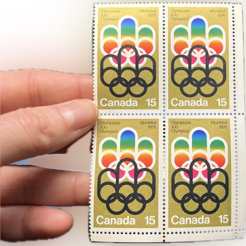 🎈5/$20 - #624 CANDA 1976 Montreal Olympic Games. 15¢ LL 4-Stamp Block.